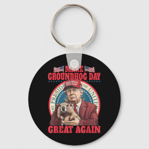 Llavero Funny Guay Trump Groundhog hace genial el Día de l