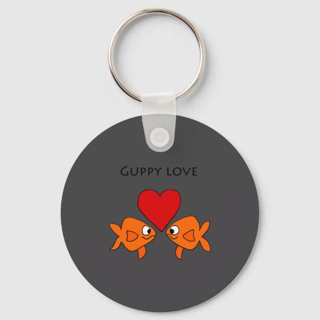 Llavero Funny Guppy Love Design  (Anverso)