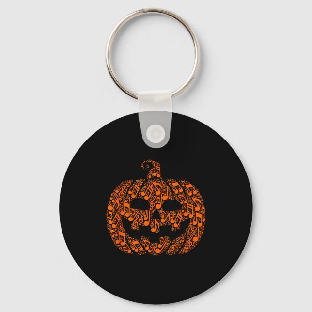 Llavero Funny Halloween Music Note Musician Jack O Lantern (Anverso)