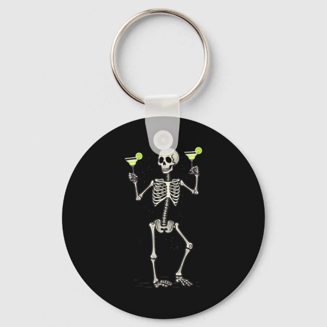 Llavero Funny Halloween Skeleton Drinking Margarita Tail  (Anverso)
