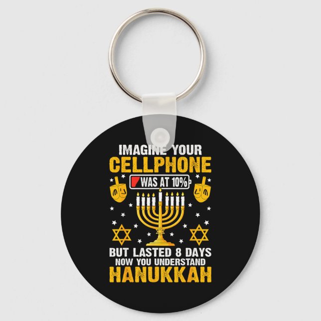 Llavero Funny Hanukkah Imagine Your Cellphone Chanukah Jew (Anverso)