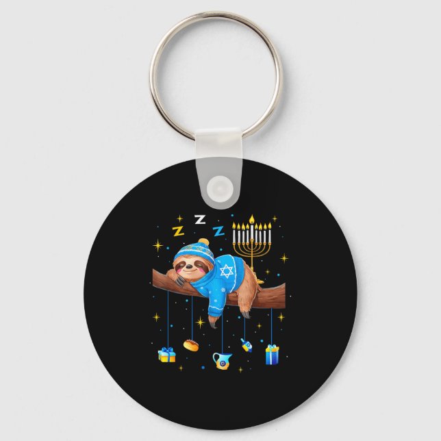 Llavero Funny Hanukkah Sloth Jewish Chanukah Sleeng Hanukk (Anverso)