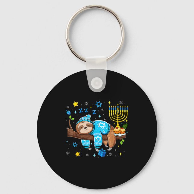 Llavero Funny Hanukkah Sloth Jewish Chanukah Sleeng Hanukk (Anverso)