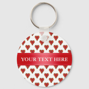 Llavero Funny Heart Pattern oro rojo + tu trasero. y texto