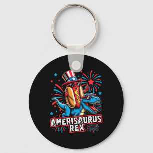 Llavero Funny Hotdog T Rex Dinosaur 4 De Julio Amerisauru