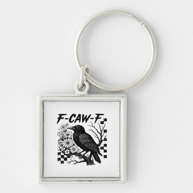 Llavero Funny Humor Crow Gothic F-Caw-F Essential (Frente)