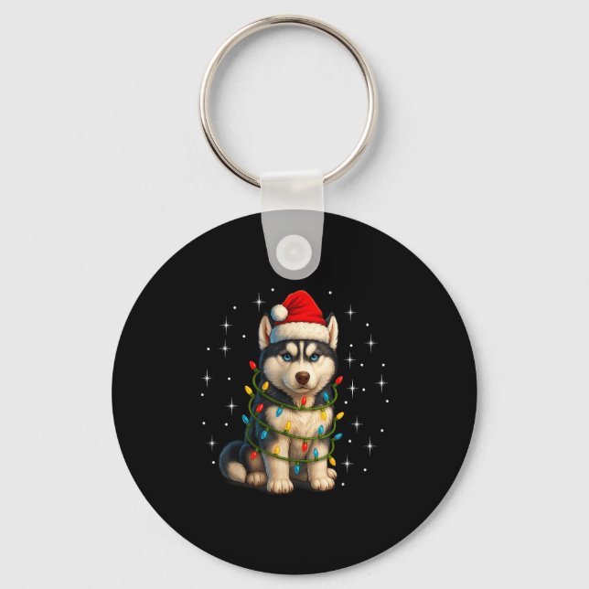 Llavero Funny Husky Dog Christmas Pj Pajama Men Women Pjs  (Anverso)