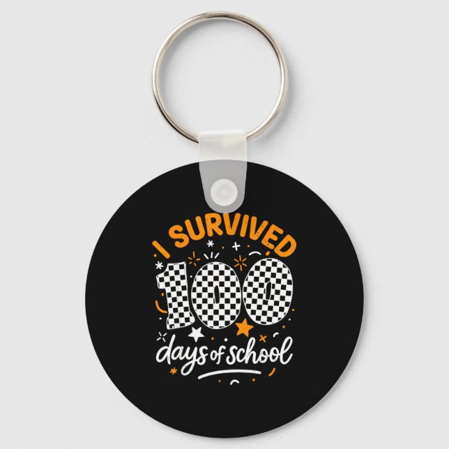 Llavero Funny I Survived 100 Days Of School Student Teache (Anverso)