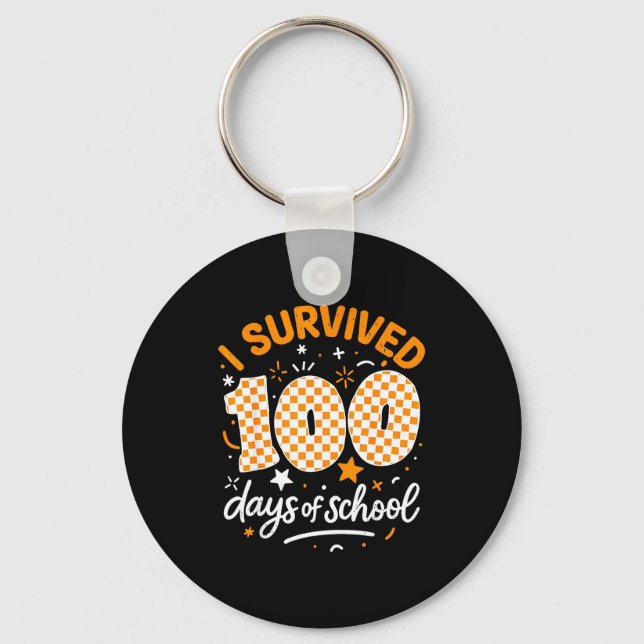 Llavero Funny I Survived 100 Days Of School Student Teache (Anverso)