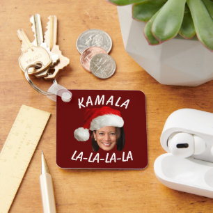 Llavero Funny Kamala Harris Navidades de Santa Hat