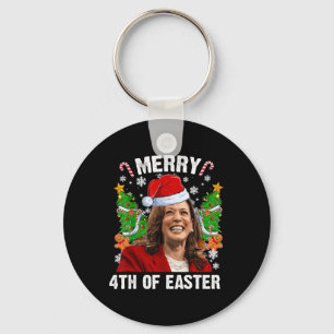 Llavero Funny Kamala Harris Navidades Santa Hat Merry 4