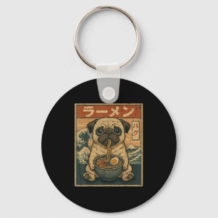 Llavero Funny Kawaii Ramen Pug Noodles Japoneses Comer Pug