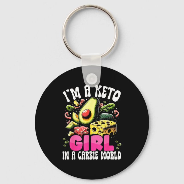 Llavero Funny Keto Gift - I'm A Carbie Girl In A Keto Worl (Anverso)
