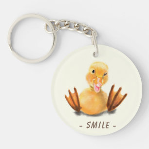 Llavero Funny Keychain con el juguetón amarillo - Smlie