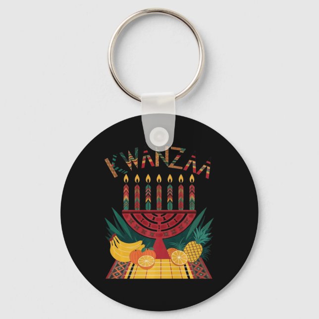Llavero Funny Kinara Seven Candles Kwanzaa Celebración (Anverso)