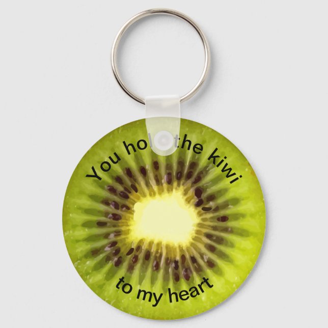 Llavero Funny Kiwi Food Pun Message (Anverso)