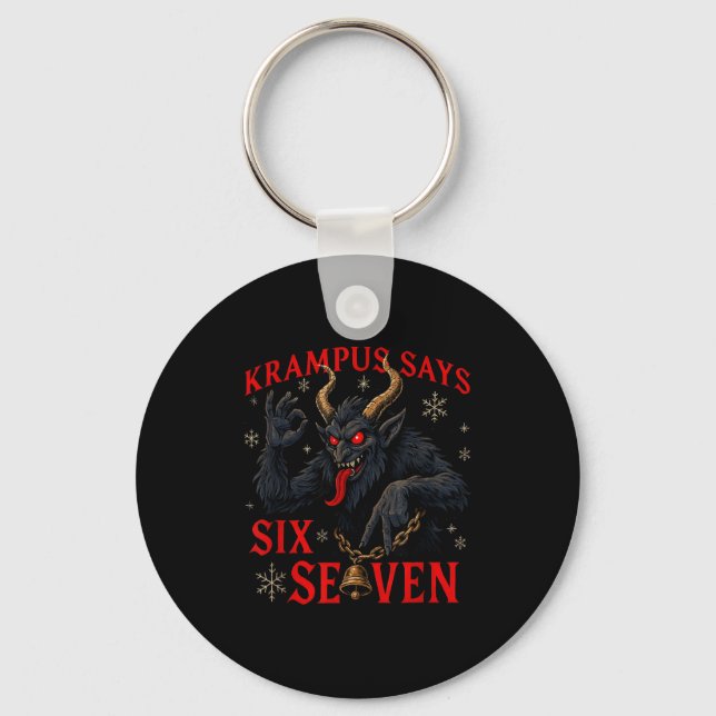Llavero Funny Krampus Says Six Seven 6 7 Meme Christmas Xm (Anverso)
