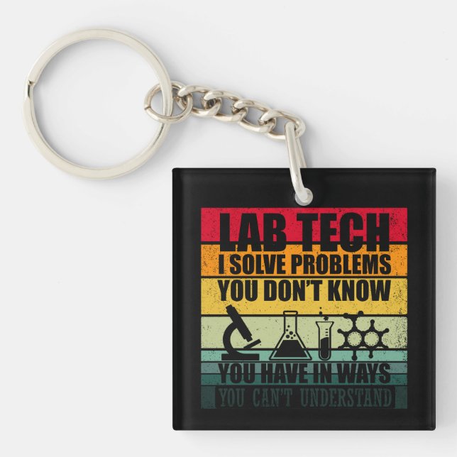 Llavero Funny lab tech cita el humor de los técnicos de la (Frente)