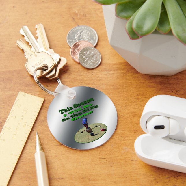 Llavero Funny Lawn Bowons Seasons, pulsación de botón (Escritorio )