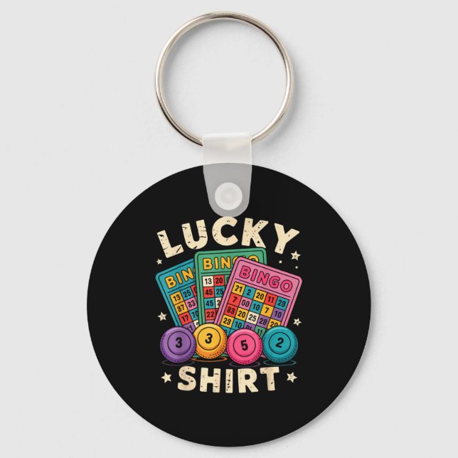 Llavero Funny Lucky Bingo Funny Gambling Bingo Player Men  (Anverso)