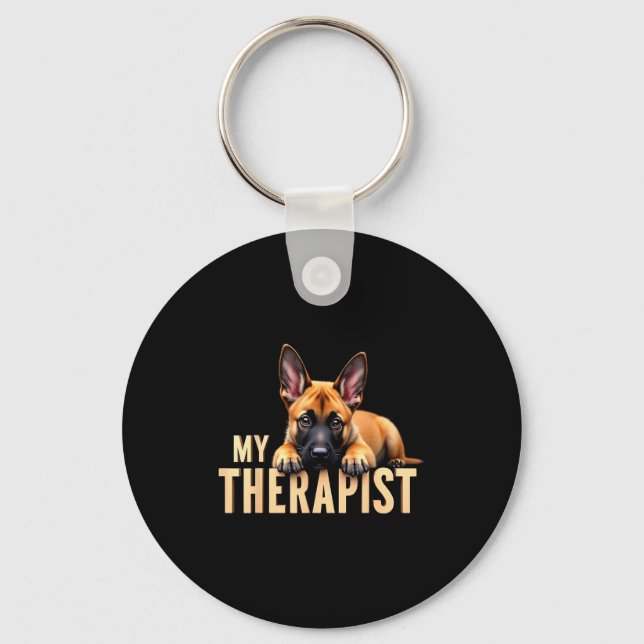 Llavero Funny Malinois Puppy My Therast Belgian Shepherd D (Anverso)