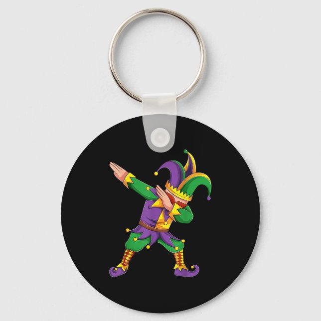 Llavero Funny Mardi Gras Outfit Dabbing Jester New Orleans (Anverso)