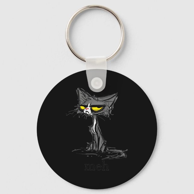 Llavero Funny Meh Cat Gift For Cat Lovers  (Anverso)
