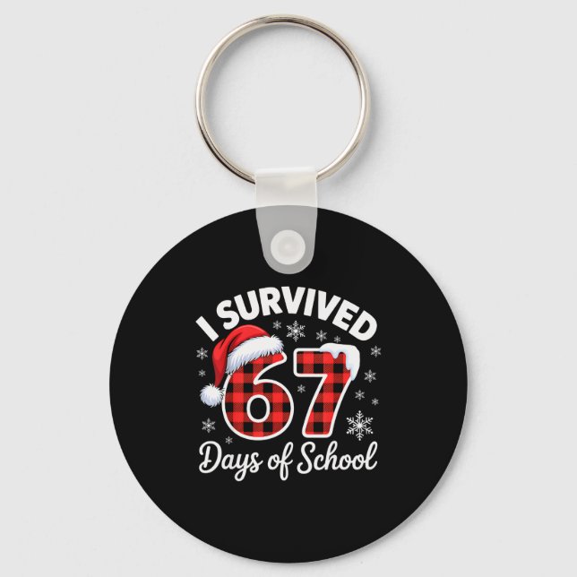 Llavero Funny Meme Six Seven Christmas I Survived 67 Days  (Anverso)