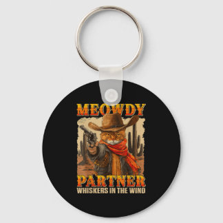 Llavero Funny Meowdy Partner Whiskers In Wind Cat Cowb