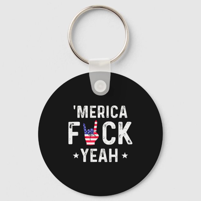Llavero Funny Merica For Yeah 4th Of July  (Anverso)