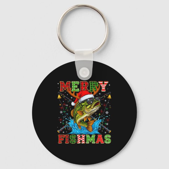 Llavero Funny Merry Fishmas Christmas Fish Xmas Fishing Fo (Anverso)