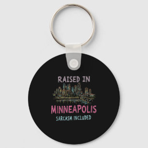 Llavero Funny Minneapolis Minnesota Night Skyline Vintage