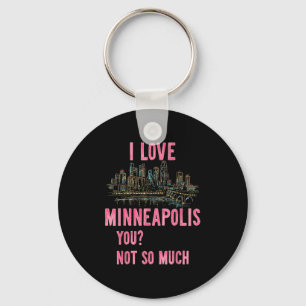 Llavero Funny Minneapolis Minnesota Night Skyline Vintage