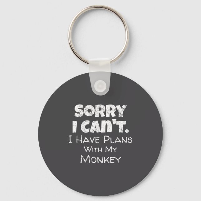 Llavero Funny Monkey Lover Quote Design - Plans With My Mo (Anverso)