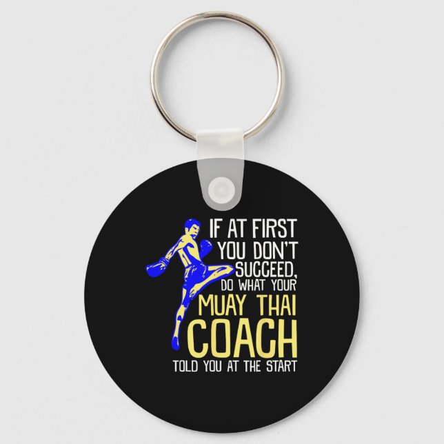 Llavero Funny Muay Thai Coach Boxing Design  (Anverso)