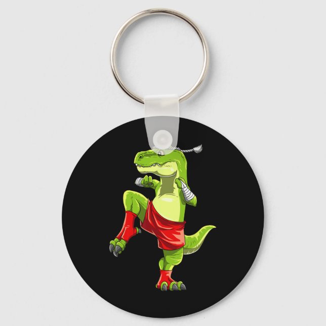 Llavero Funny Muay Thai T-rex - Thai Boxing  (Anverso)