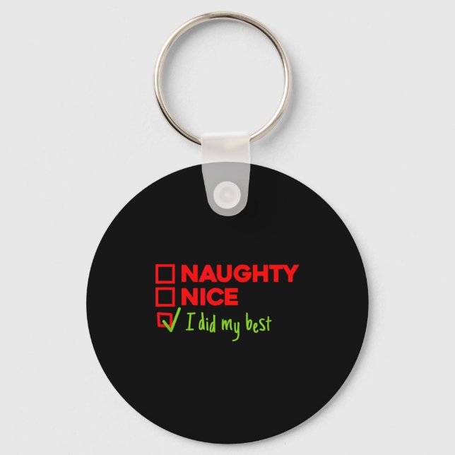 Llavero Funny Naughty, Nice, I Did My Christmas  (Anverso)