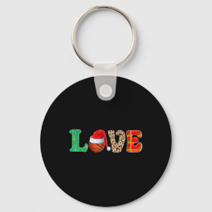 Llavero Funny Navidades de baloncesto Santa Hat Basketball