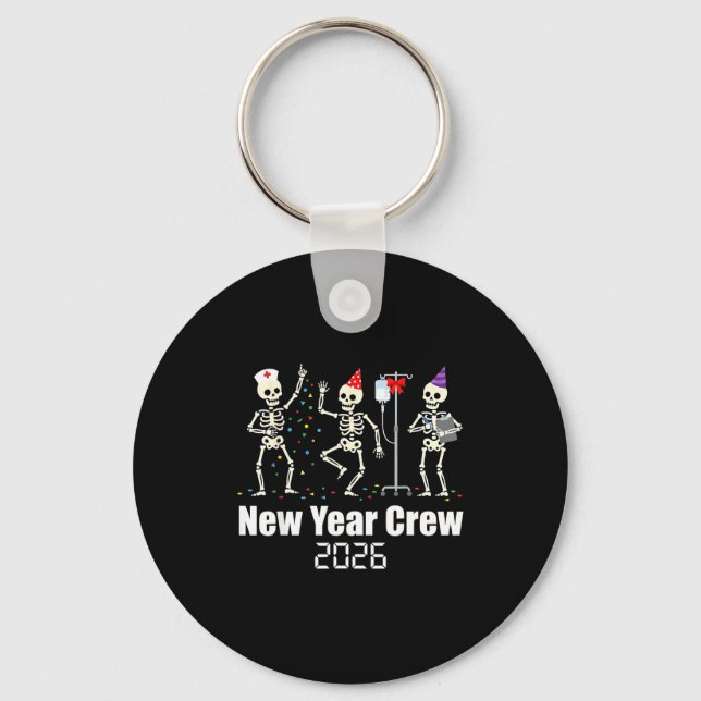 Llavero Funny New Year Crew 2026 Medical Skeleton Celebrat (Anverso)