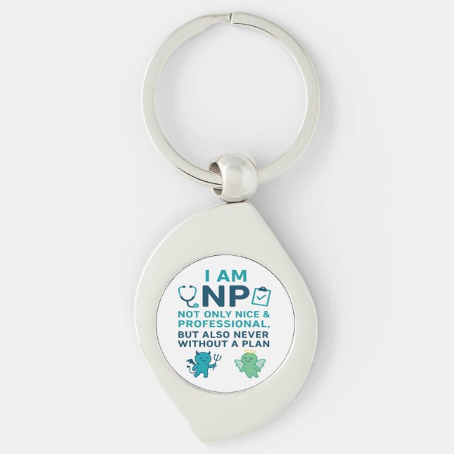 Llavero Funny NP Keychain - Regalo de enfermera profesiona (Anverso)