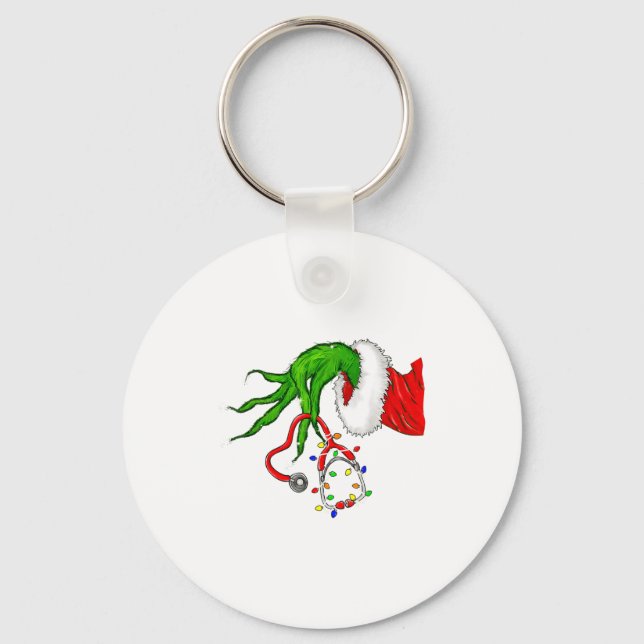 Llavero Funny Nurse Christmas Stethoscope Nurses Xmas Ligh (Anverso)