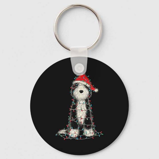 Llavero Funny Old English Sheepdog Christmas Graphics Dog  (Anverso)