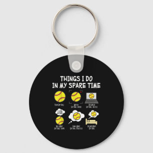 Llavero Funny Parodias De Fanáticos De Softball Que Hago Y