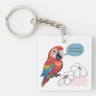 Llavero Funny Parrot Acrylic Keychain – Custom Text & Imag