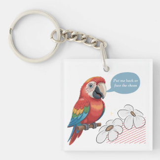 Llavero Funny Parrot Acrylic Keychain - Personalizado Text