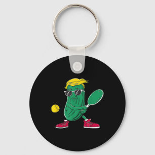 Llavero Funny Patriotic Pickle Player Jugando Pickleball G