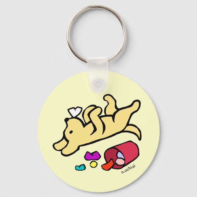Llavero Funny Personalizado Amarillo Labrador (Anverso)