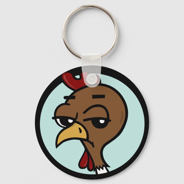 LLAVERO FUNNY PERSONALIZADO CHICKEN ROUND KEY CHAIN (Anverso)