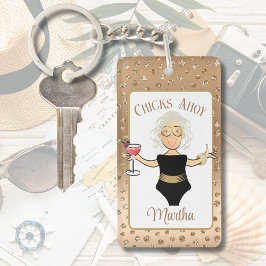 Llavero Funny Personalizado Gray Hair Cruise Tropical