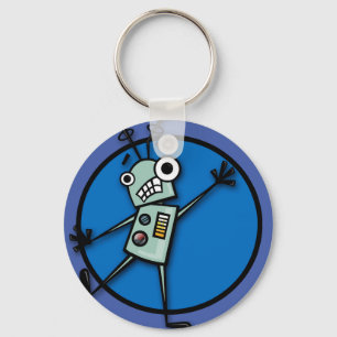 LLAVERO FUNNY PERSONALIZADO ROBOT ROUND KEY CHAIN